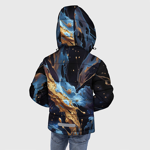 Зимняя куртка для мальчика Бабочка краски узор / 3D-Черный – фото 4