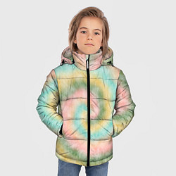 Куртка зимняя для мальчика Тай-дай болотный, цвет: 3D-черный — фото 2