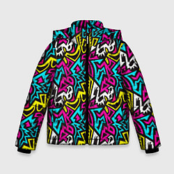 Куртка зимняя для мальчика Цветные зигзаги Colored zigzags, цвет: 3D-черный