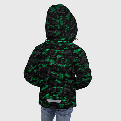 Зимняя куртка для мальчика Точечный камуфляжный узор Spot camouflage pattern / 3D-Черный – фото 4