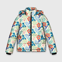 Зимняя куртка для мальчика Цветочки листочки