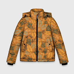 Зимняя куртка для мальчика Мексиканские оранжевые папаротники