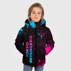 Куртка зимняя для мальчика Tokyo Revengers - neon gradient: надпись, символ, цвет: 3D-черный — фото 2