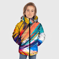 Куртка зимняя для мальчика Красочные пульсации, цвет: 3D-красный — фото 2
