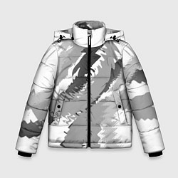 Куртка зимняя для мальчика Черно-белая абстрактная картина, цвет: 3D-светло-серый