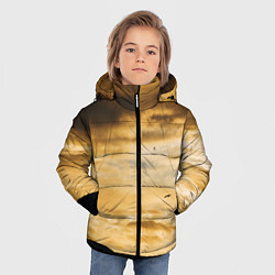 Куртка зимняя для мальчика Предрассветное облачное небо, цвет: 3D-черный — фото 2