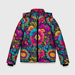 Зимняя куртка для мальчика Цветочный микс