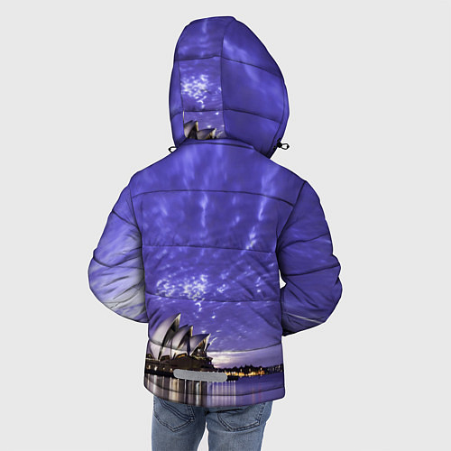 Зимняя куртка для мальчика Сидней в фиолетовом в закате / 3D-Черный – фото 4