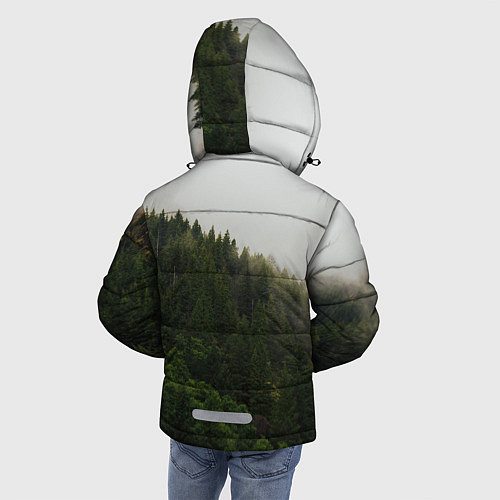 Зимняя куртка для мальчика Я из Сибири на фоне леса / 3D-Черный – фото 4