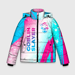Зимняя куртка для мальчика Goblin Slayer neon gradient style: надпись, символ