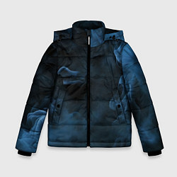 Зимняя куртка для мальчика Синий туман текстура от нейросети