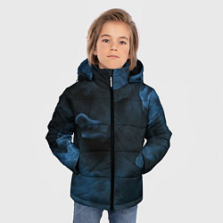 Куртка зимняя для мальчика Синий туман текстура от нейросети, цвет: 3D-черный — фото 2