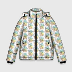Куртка зимняя для мальчика Кленовые листики, цвет: 3D-светло-серый