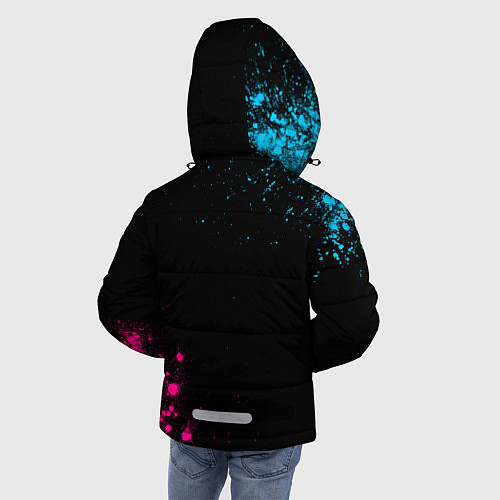 Зимняя куртка для мальчика Danganronpa - neon gradient: надпись, символ / 3D-Черный – фото 4