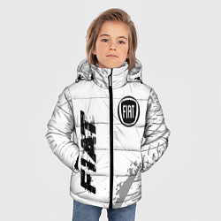 Куртка зимняя для мальчика Fiat speed на светлом фоне со следами шин: надпись, цвет: 3D-черный — фото 2