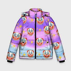 Куртка зимняя для мальчика Узор с Клоунами, цвет: 3D-черный