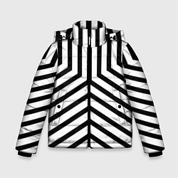 Зимняя куртка для мальчика Черно-белые полосы в узоре