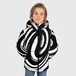 Куртка зимняя для мальчика Черно-белая воронка, цвет: 3D-красный — фото 2