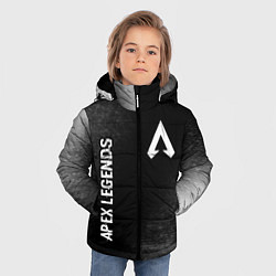 Куртка зимняя для мальчика Apex Legends glitch на темном фоне: надпись, симво, цвет: 3D-черный — фото 2