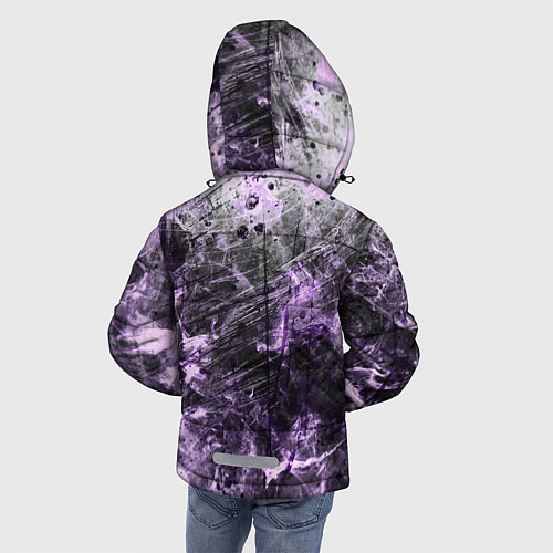 Зимняя куртка для мальчика Текстура - Lilac smoke / 3D-Черный – фото 4