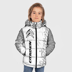 Куртка зимняя для мальчика Citroen speed на светлом фоне со следами шин: по-в, цвет: 3D-черный — фото 2