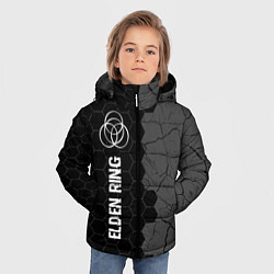 Куртка зимняя для мальчика Elden Ring glitch на темном фоне: по-вертикали, цвет: 3D-черный — фото 2