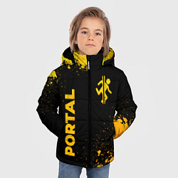 Куртка зимняя для мальчика Portal - gold gradient: надпись, символ, цвет: 3D-черный — фото 2
