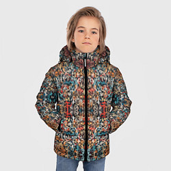 Куртка зимняя для мальчика Каллиграфический паттерн, цвет: 3D-черный — фото 2