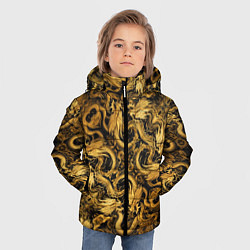 Куртка зимняя для мальчика Золотые китайские драконы, цвет: 3D-черный — фото 2