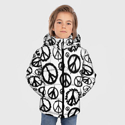 Куртка зимняя для мальчика Many peace logo, цвет: 3D-черный — фото 2