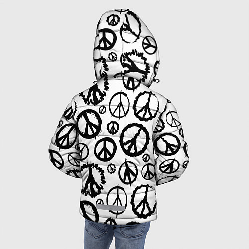 Зимняя куртка для мальчика Many peace logo / 3D-Черный – фото 4