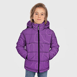 Куртка зимняя для мальчика Объемные разводы - яркий фиолетовый - узор Хуф и С, цвет: 3D-светло-серый — фото 2