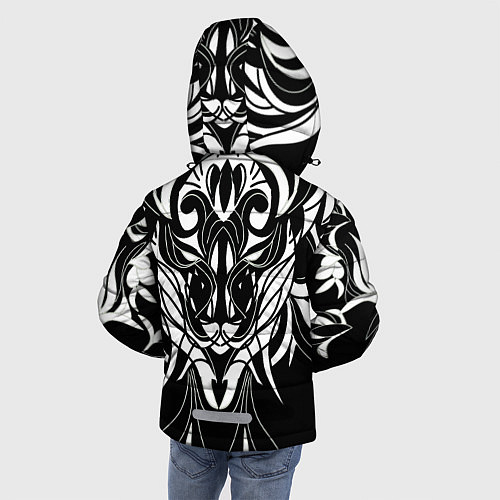 Зимняя куртка для мальчика Белый узор / 3D-Черный – фото 4