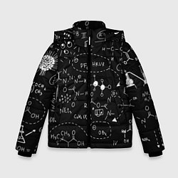 Зимняя куртка для мальчика Химические формулы на чёрном