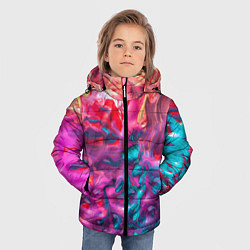 Куртка зимняя для мальчика Феерия жидких красок, цвет: 3D-светло-серый — фото 2