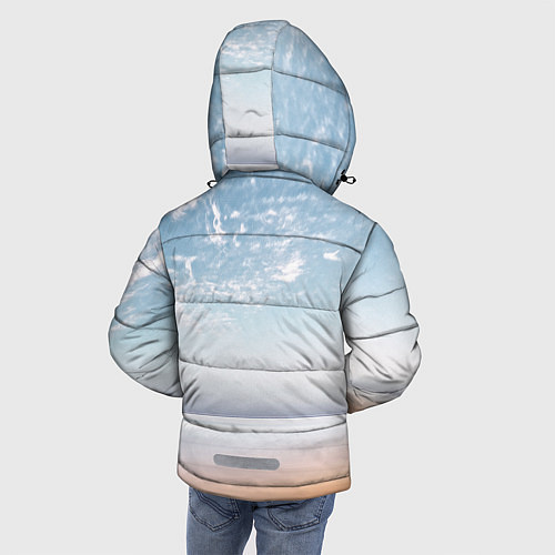 Зимняя куртка для мальчика Песчаный пляж и красивое небо / 3D-Черный – фото 4