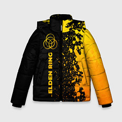 Куртка зимняя для мальчика Elden Ring - gold gradient: по-вертикали, цвет: 3D-черный