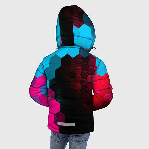 Зимняя куртка для мальчика Half-Life - neon gradient: по-вертикали / 3D-Черный – фото 4
