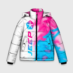 Куртка зимняя для мальчика Jeep neon gradient style: по-вертикали, цвет: 3D-черный