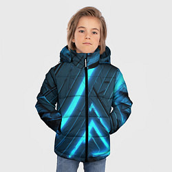 Куртка зимняя для мальчика Неоновое свечение из плит, цвет: 3D-светло-серый — фото 2