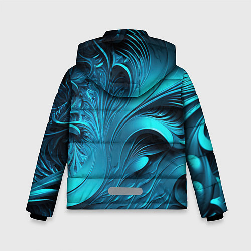 Зимняя куртка для мальчика Неоновые объемные узоры / 3D-Светло-серый – фото 2