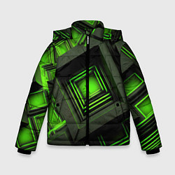 Зимняя куртка для мальчика Неоновые зелёные блоки