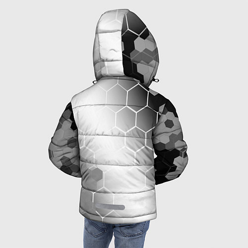 Зимняя куртка для мальчика Dead Space glitch на светлом фоне: надпись, символ / 3D-Черный – фото 4