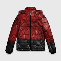 Зимняя куртка для мальчика Черная красная текстура