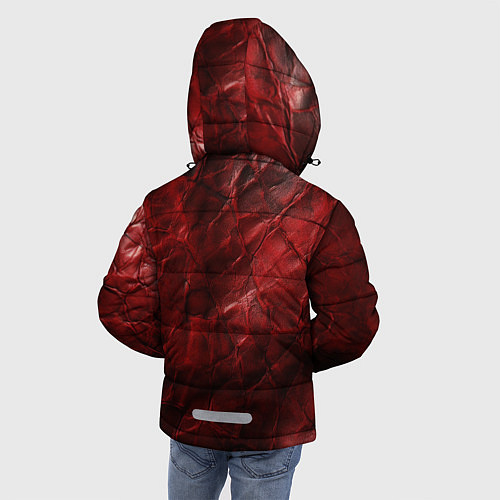 Зимняя куртка для мальчика Текстура красная кожа / 3D-Красный – фото 4