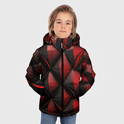 Куртка зимняя для мальчика Объемная текстура красная кожа, цвет: 3D-красный — фото 2