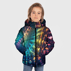 Куртка зимняя для мальчика Радужные блики нейроарт, цвет: 3D-черный — фото 2