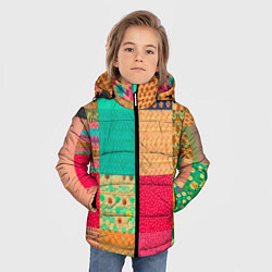 Куртка зимняя для мальчика Кусочки материи, цвет: 3D-черный — фото 2