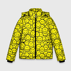 Куртка зимняя для мальчика Счастливые смайлики, цвет: 3D-светло-серый