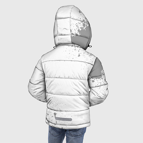 Зимняя куртка для мальчика Evangelion glitch на светлом фоне: надпись, символ / 3D-Черный – фото 4